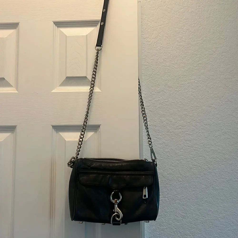 Black Rebecca Minkoff Purse - Black & Silver - Slight Discoloration in Metal